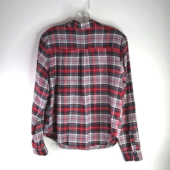 Plaid Button-Up Shirt - Red and Black - Picture 6 of 6